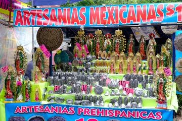  Traditional handicraft for sale at a street market in Mexico City © kmiragaya