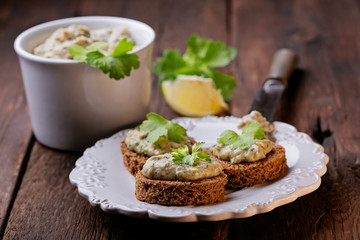 Pate of fish with mackerel, parsley, sour cream 
