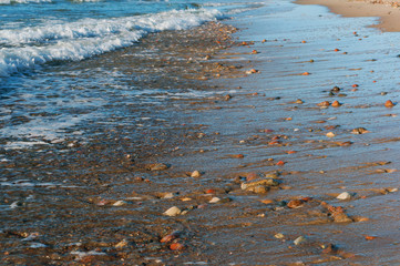 Landscape the sky is the Baltic sea waves. Small sea wave.