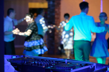 Dancing couples during party event or wedding celebration