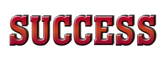 success 3d red Logo Icon Button white isolated