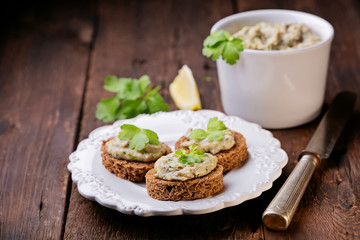 Creamy pate of fish with mackerel, parsley, sour cream  
