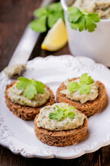 Creamy pate of fish with mackerel, parsley, sour cream  
