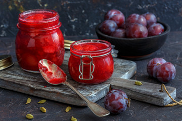 Plum jam with cardamom.