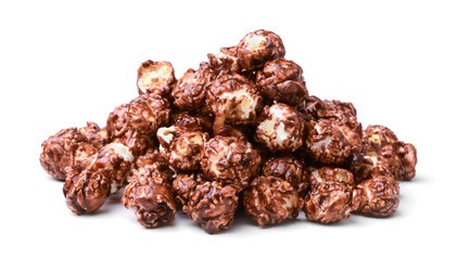 Sweet caramel popcorn isolated