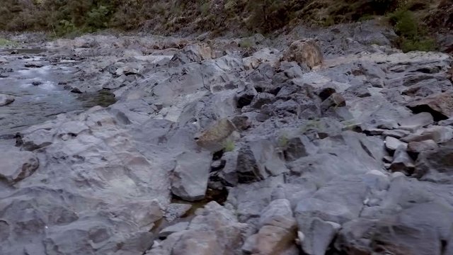 Beautiful Yuba River in Northern California flowing in the middle of summer