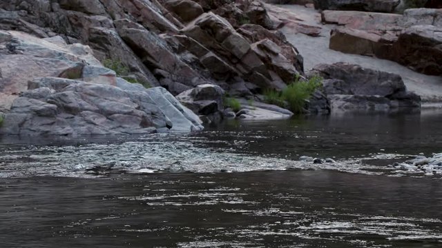Beautiful Yuba River in Northern California flowing in the middle of summer