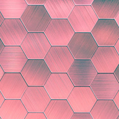 Abstract silver metal background. Geometric hexagons.