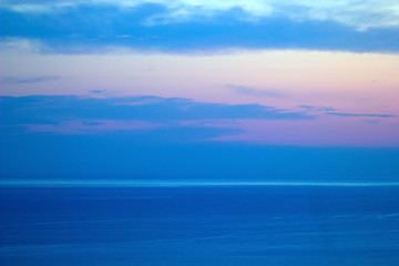 beautiful view of the sea and the sky at sunset pastel color minimalism