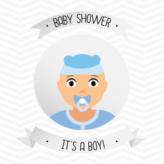 Baby shower card. Baby boy.