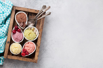 Ice cream with nuts and berries