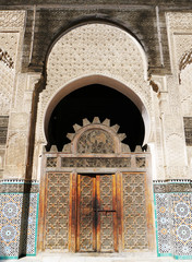Tall ornamented gate in Fez