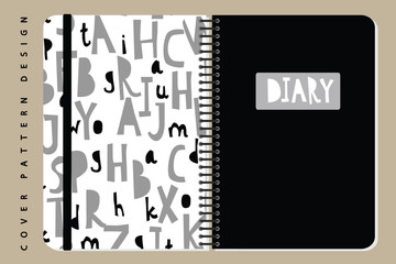 Notebook and diary cover design for print with pattern included.