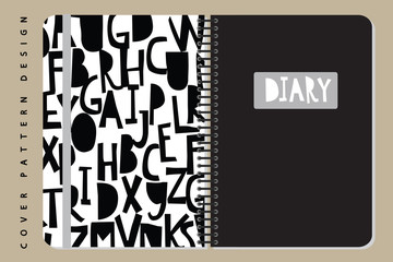 Notebook and diary cover design for print with pattern included.
