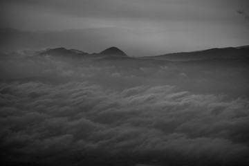 Fototapeta na wymiar Cloudy Landscape around Mount Fuji