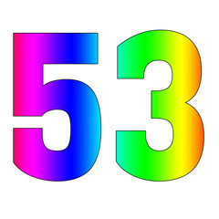 Number Colorful Blured gradient rainbow style