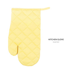 Kitchen yellow glove isolated on white background