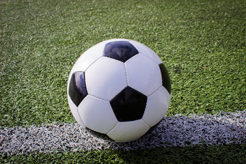 Fototapeta premium Fußball Linie Spielfeld