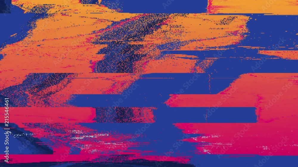 Wall mural unique design abstract digital animation pixel noise glitch error video damage