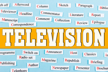 Television mass media and education concept