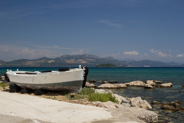 Fototapeta na wymiar Old boat on the Adriatic Sea. Croatia