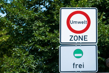 Umweltzone-Schild, Textfreiraum