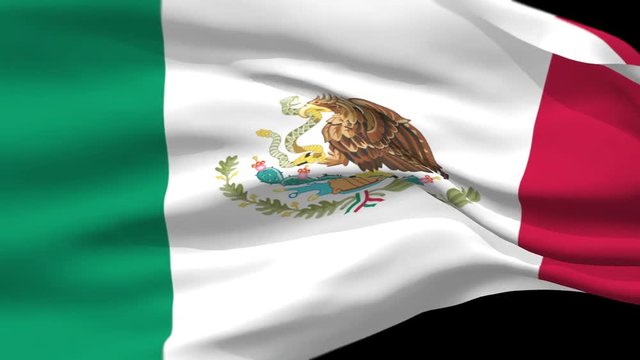 Mexico flag waving full screen with