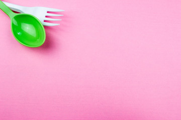 Spoon and fork. Kitchen and food concept. Copy space