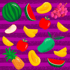 Set fruits pattern