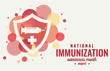 Immunization awareness month card or background. vector illustration. - Powered by Adobe