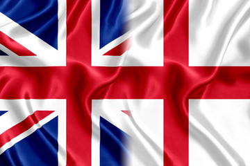 UK and England flag silk
