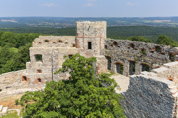 Fototapeta premium Ruins of 15th century medieval castle, Tenczyn Castle, Polish Jura, Rudno, Poland
