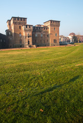 Medieval fortress, Gonzaga Saint George (Giorgio) castle in Italy, Mantua (Mantova)
