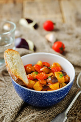 Eggplant potato Bell pepper goulash