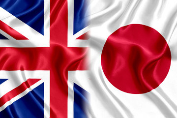 Great Britain and Japan Flag Silk