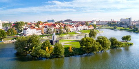 Fototapeta na wymiar Aerial view of Nemiga, Minsk. Belarus