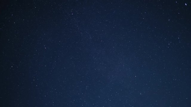 Timelapse of beautiful night sky with stars moving slowly, background in 4K UHD