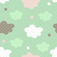 seamless abstract background of colored clouds, clouds in pastel colors