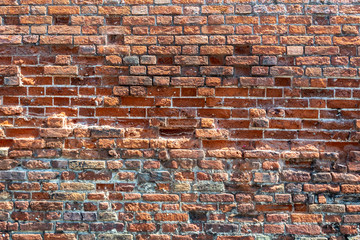 Texture of masonry, a wall built of different bricks
