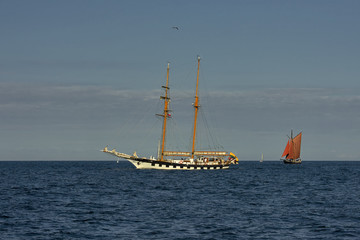 Obraz na płótnie Canvas Sailing boat during a cruise on the sea. Baltic Sea