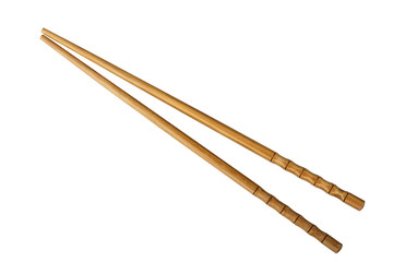 Bamboo chopsticks isolated on white background