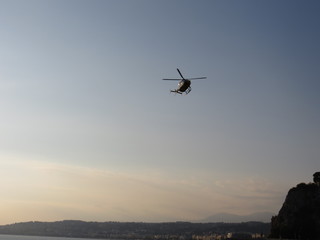 Fototapeta na wymiar Sunset Helicopter