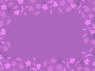 Vector illustration of colorful flowers. Summer floral decorations on a purple background.