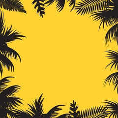 Fototapeta na wymiar Abstract background with palm tree leaves. Vector.