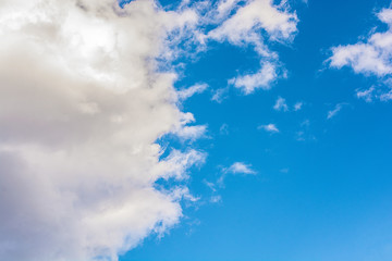 Clouds in the blue sky.