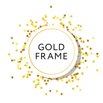 Gold Frame round Minimalism Vector Design Banner