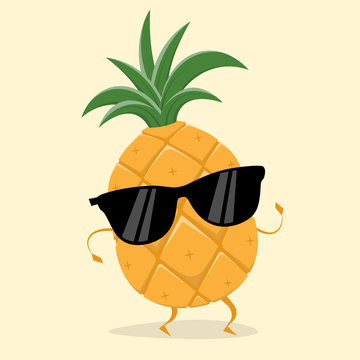 funny pineapple with sunglasses Stock Vector | Adobe Stock
