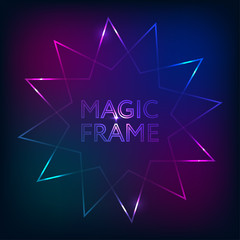 Magic Frame gradient Vector abstract lights lines text design frame dark backdrop