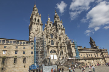 Fototapeta na wymiar Santiago de Compostela, Spain -June 14, 2018: Santiago de Compostela Cathedral of Saint James, Spain.