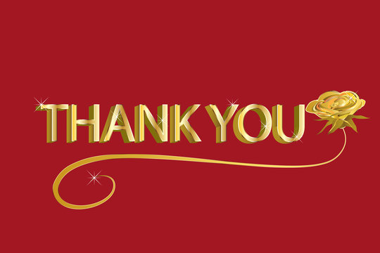 Thank you card in gold red design
